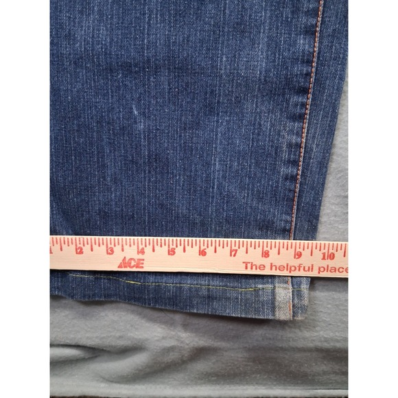 Gino Green Global Men Dark Wash Patched Embroidered Denim Jean Y2K Jeans Size 36 - Picture 9 of 13